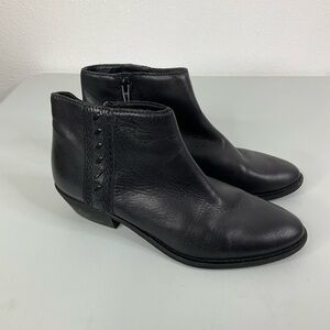 Zodiac Black Leather Ankle Boots Size 8.5